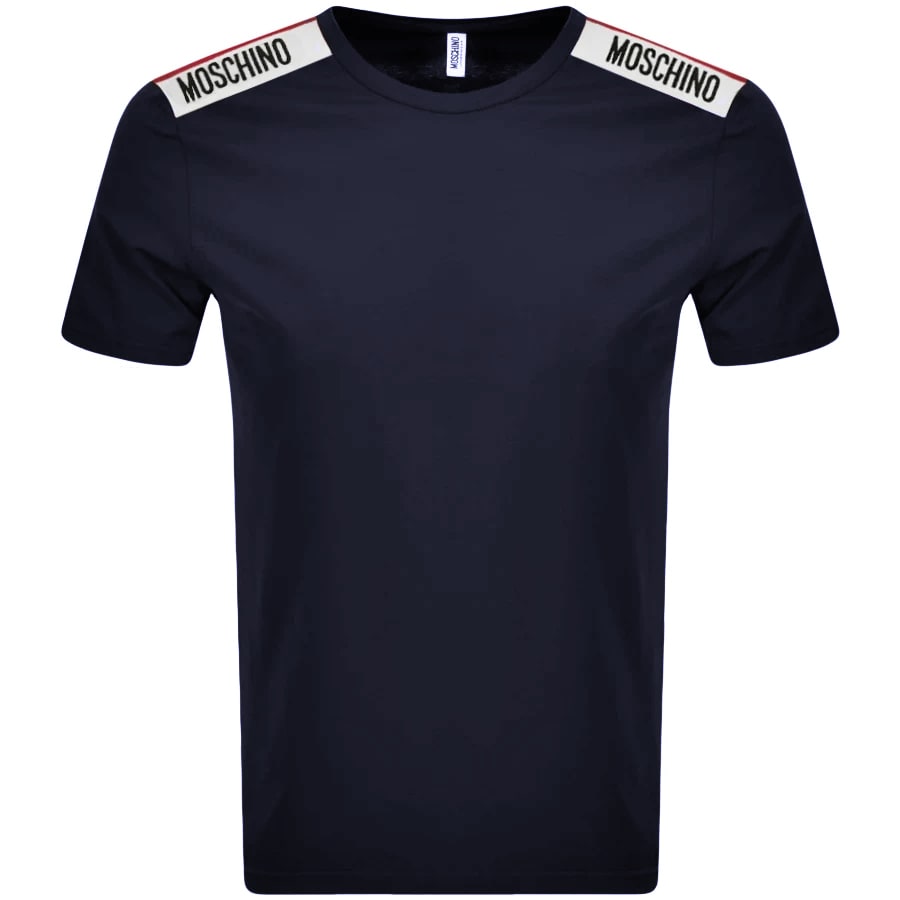 Alternative Image for ProductMoschino Taped Logo Short Sleeved T Shirt Navy1